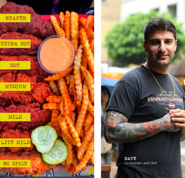 Food and picture of Dave the founder